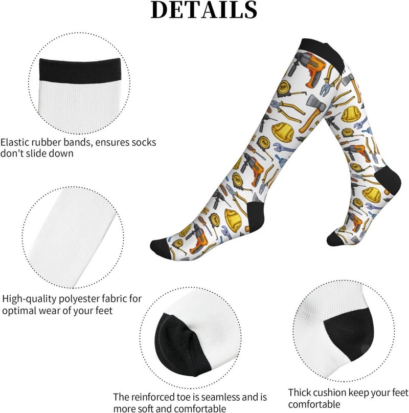 bassyil Compression Socks for Women & Men Circulation 15-20 mmHg Knee High Best Support for Nurses Travel Running Athletic - Image 5
